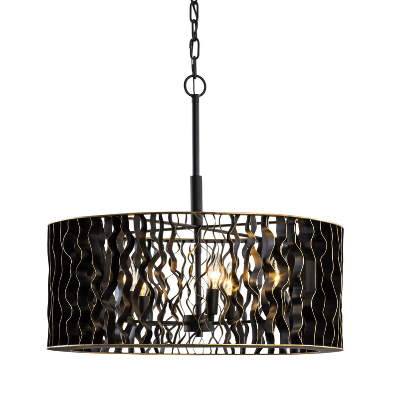 matte black/french gold pendant light