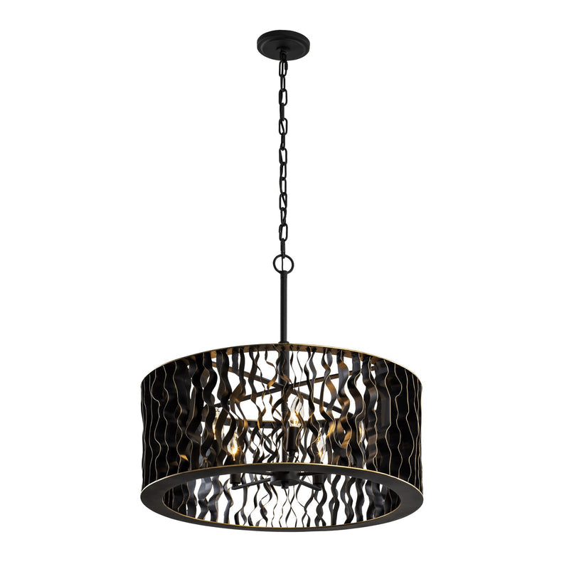 matte black/french gold pendant light