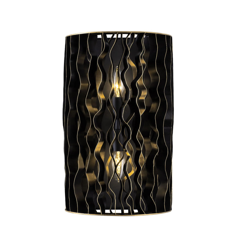 matte black/french gold wall mount light