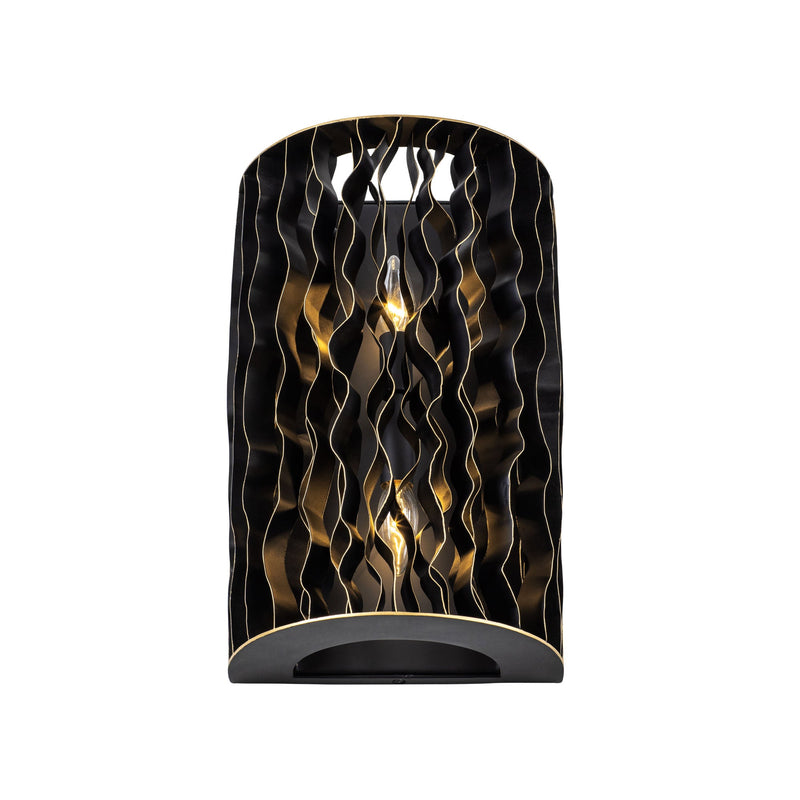 matte black/french gold wall mount light
