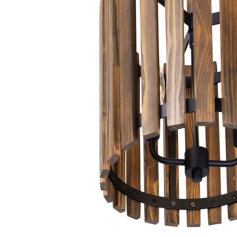 matte black/medium walnut pendant light