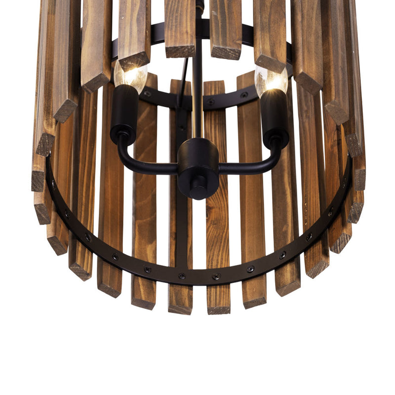 matte black/medium walnut pendant light