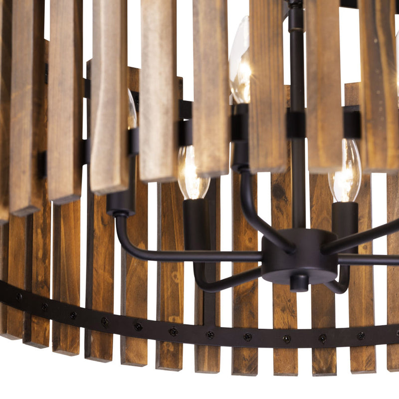 matte black/medium walnut pendant light