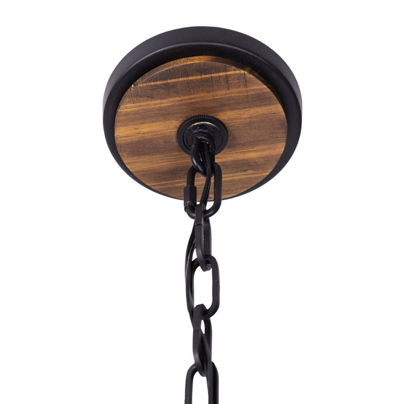 matte black/medium walnut pendant light