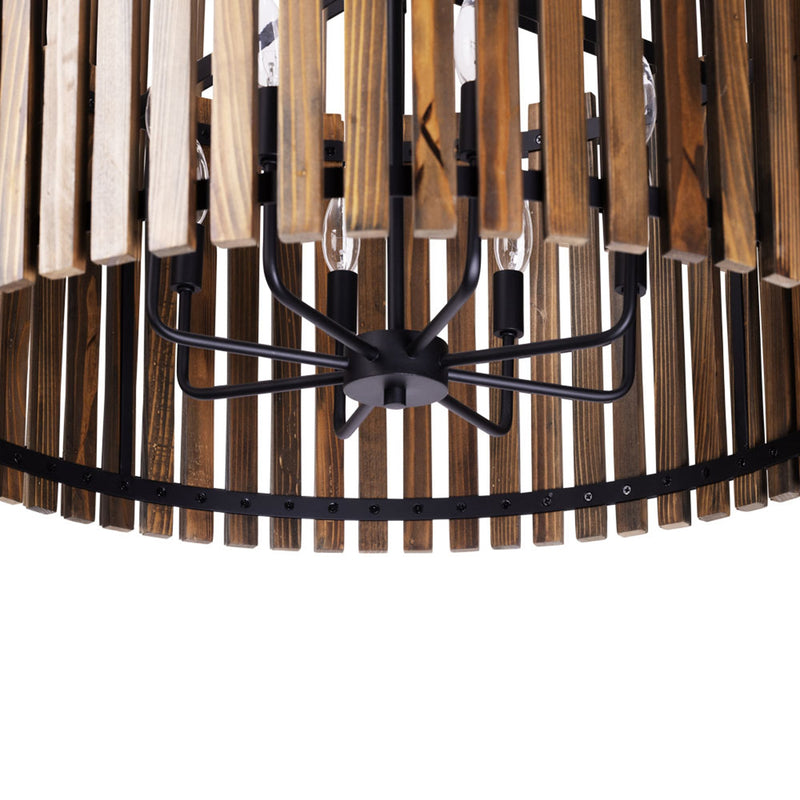matte black/medium walnut pendant light