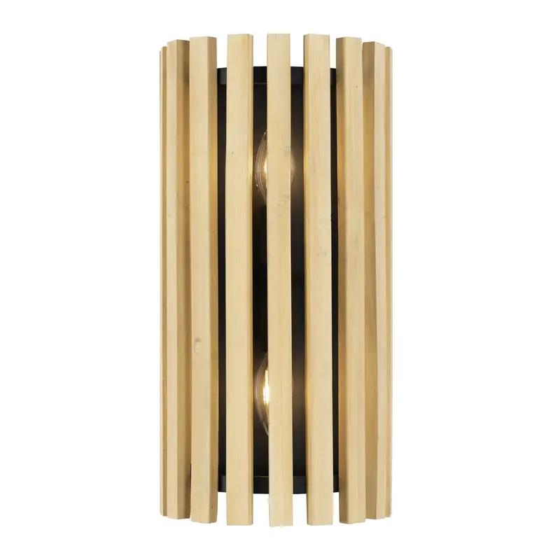 matte black/honey blonde wall mount light