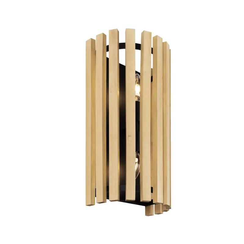 matte black/honey blonde wall mount light
