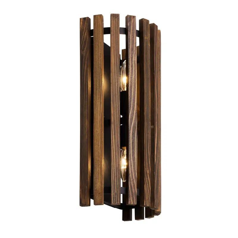 matte black/medium walnut wall mount light