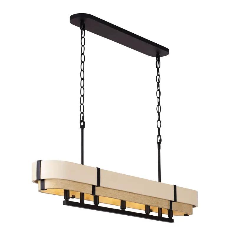 matte black/honey/medium oak pendant light