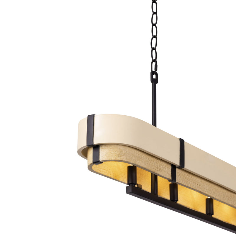 matte black/honey/medium oak pendant light