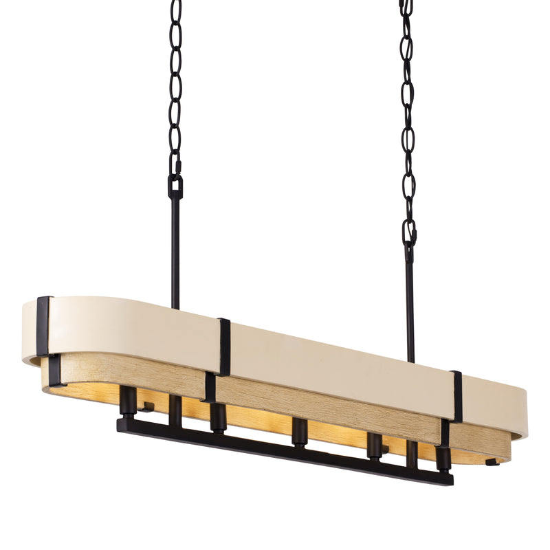matte black/honey/medium oak pendant light