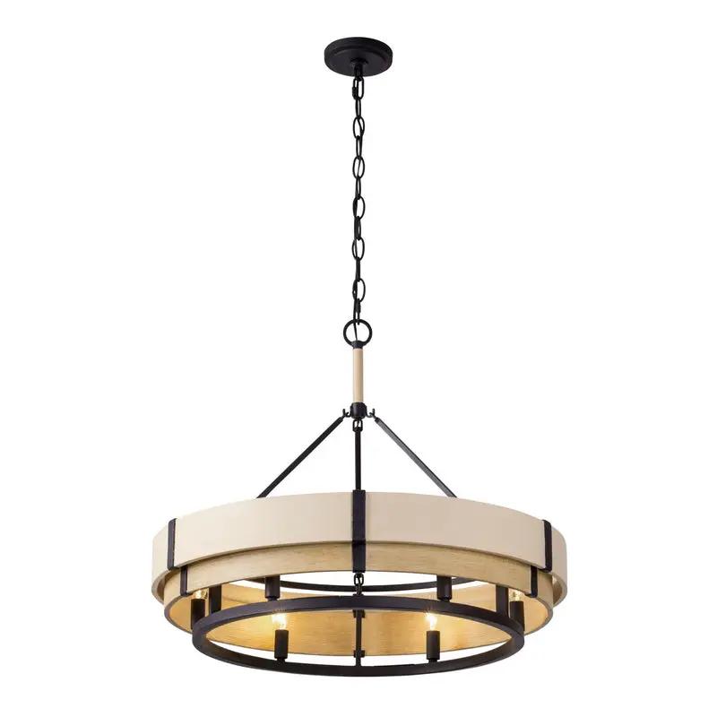 matte black/honey/medium oak pendant light
