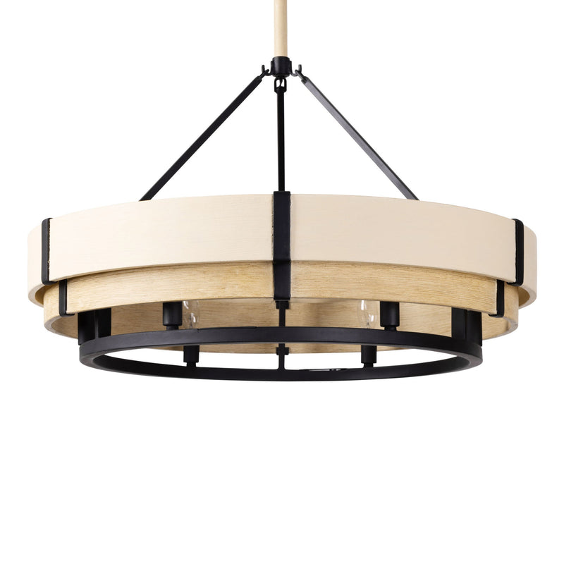 matte black/honey/medium oak pendant light