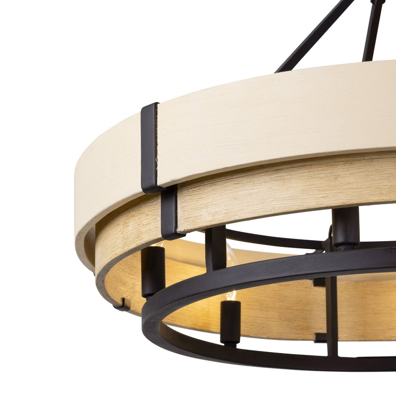 matte black/honey/medium oak pendant light