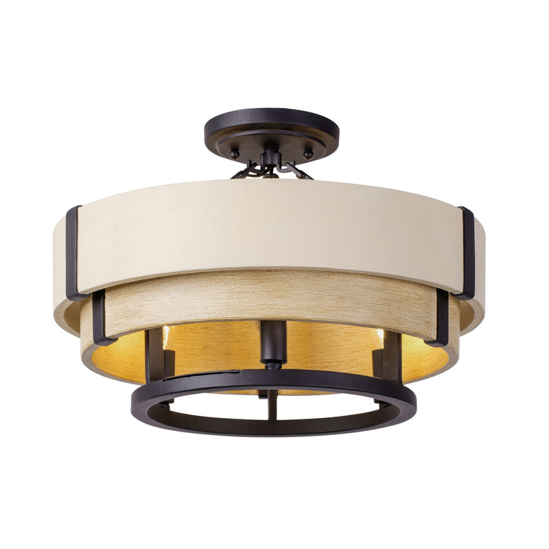 matte black/honey/medium oak ceiling mount light