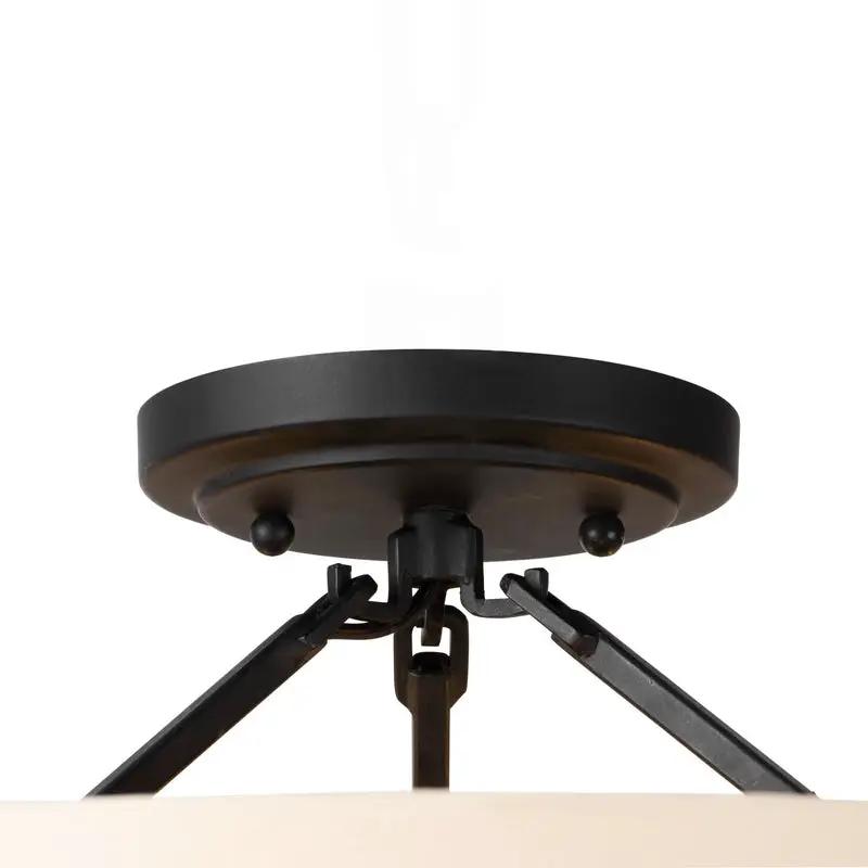 matte black/honey/medium oak ceiling mount light