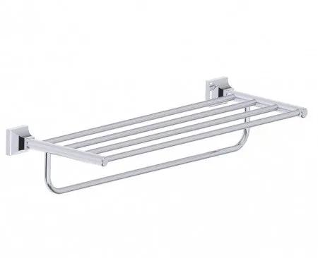 polished chrome towel shelf