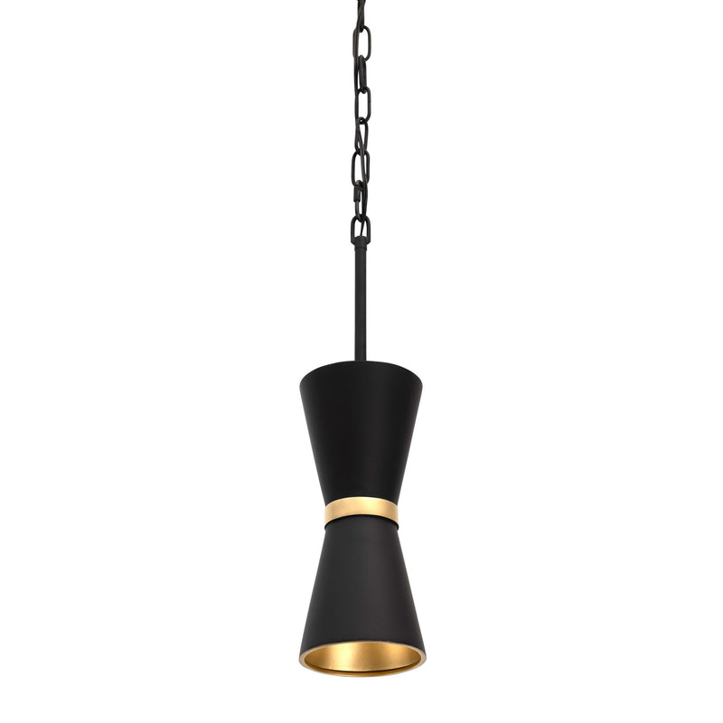 matte black/french gold pendant light