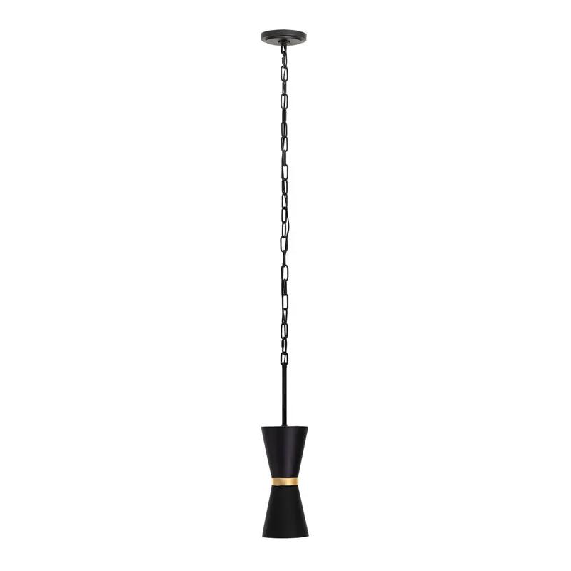 matte black/french gold pendant light