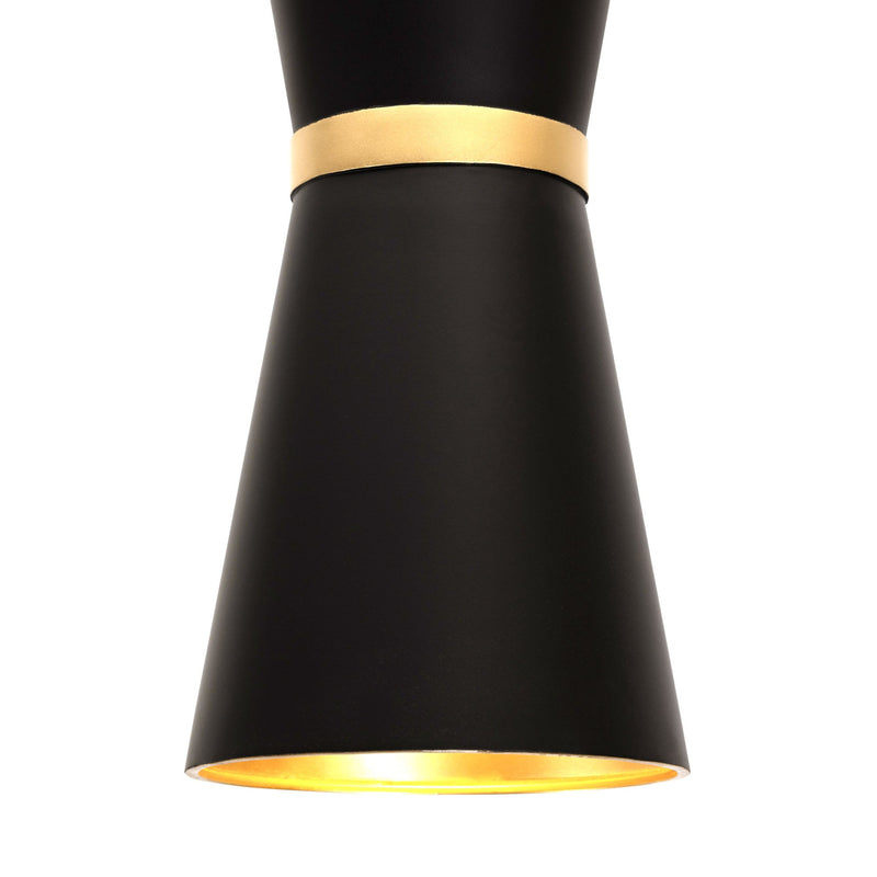 matte black/french gold pendant light