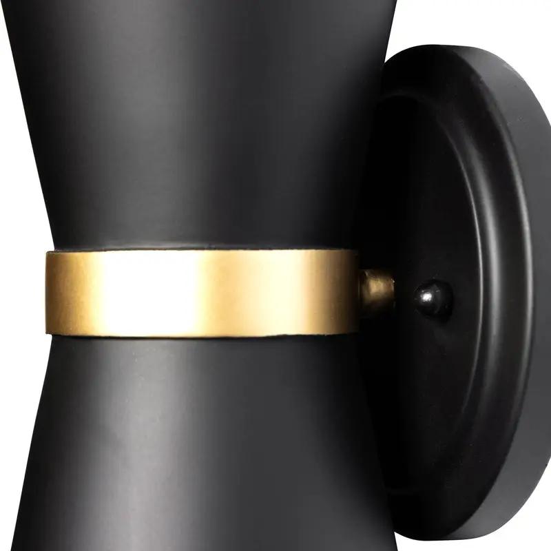 matte black/french gold wall mount light