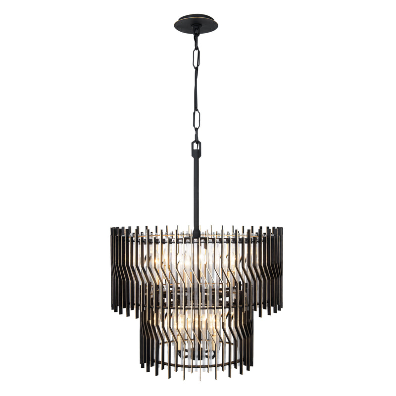 matte black/french gold chandelier
