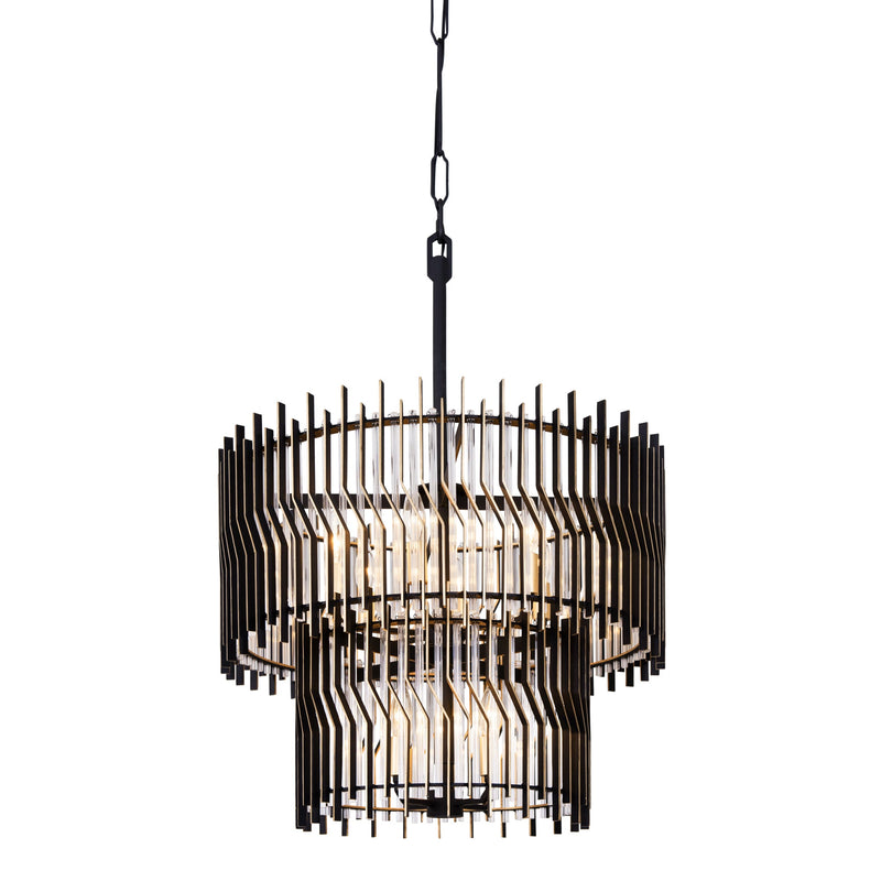 matte black/french gold chandelier