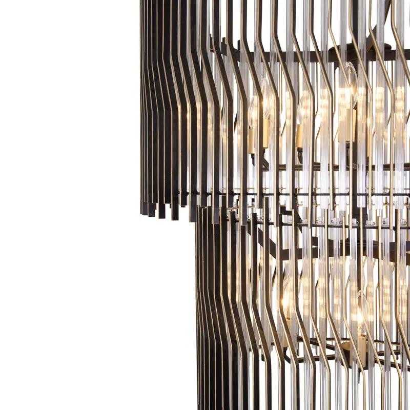 matte black/french gold chandelier