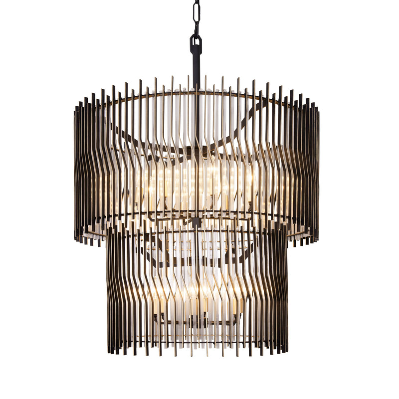 matte black/french gold chandelier