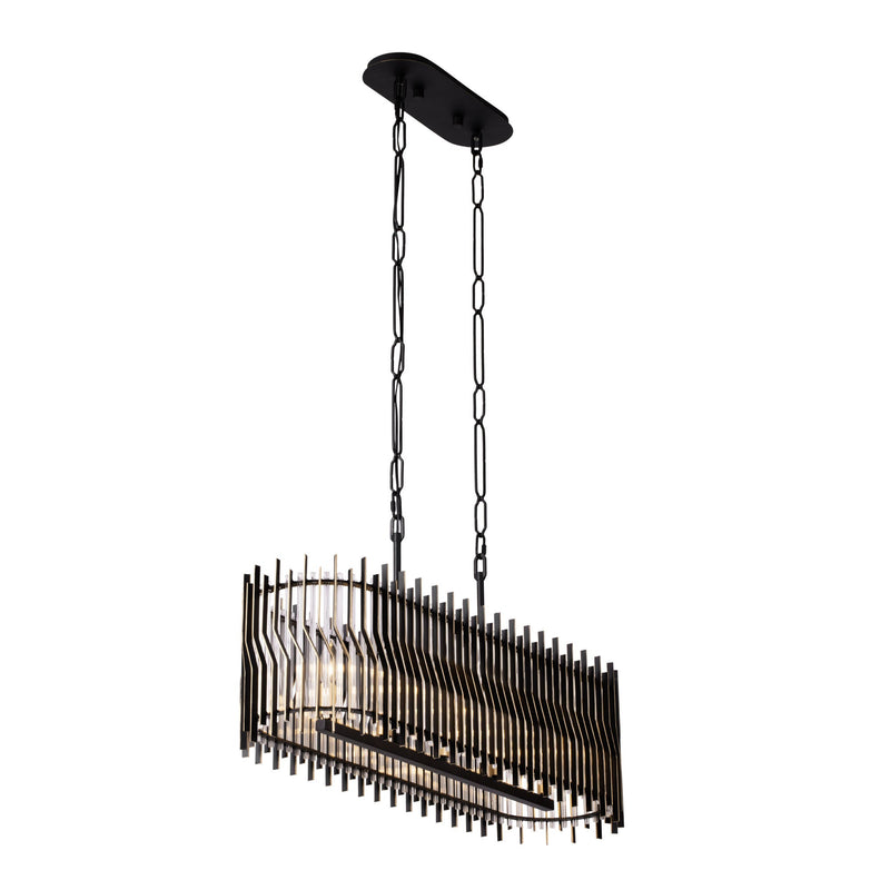 matte black/french gold chandelier