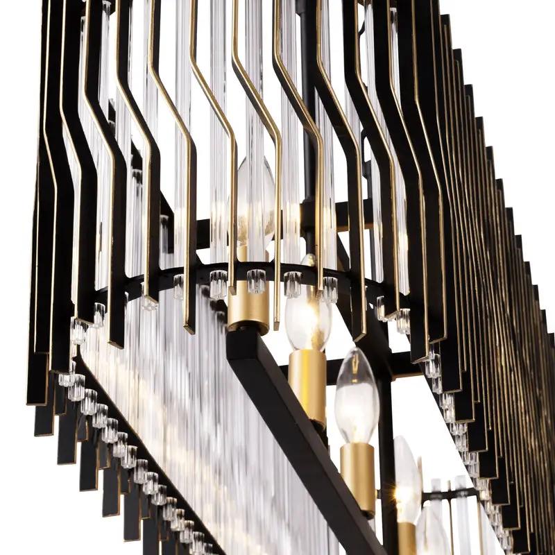 matte black/french gold chandelier