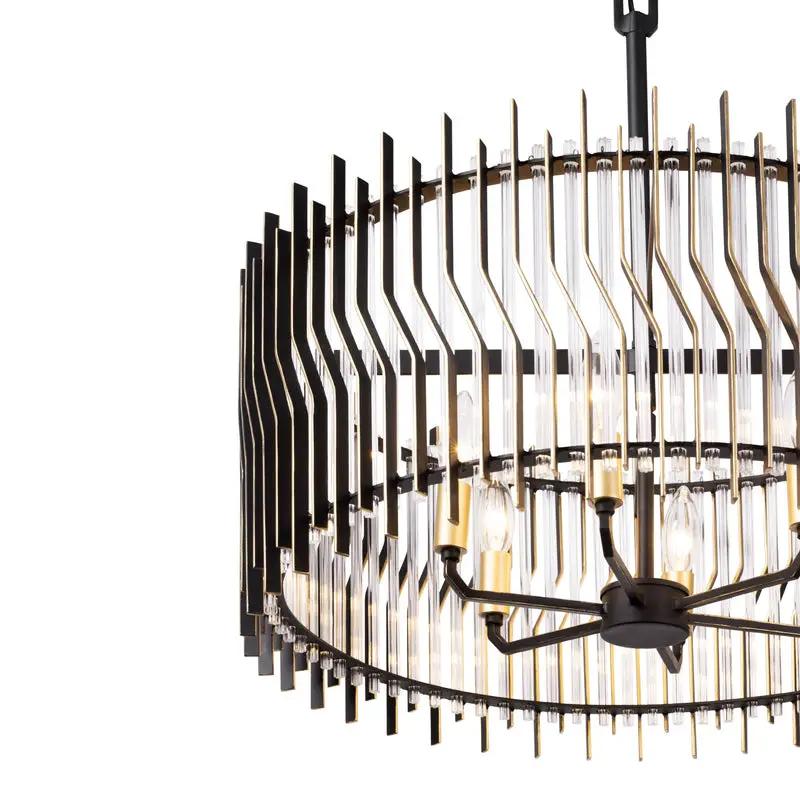 matte black/french gold pendant light