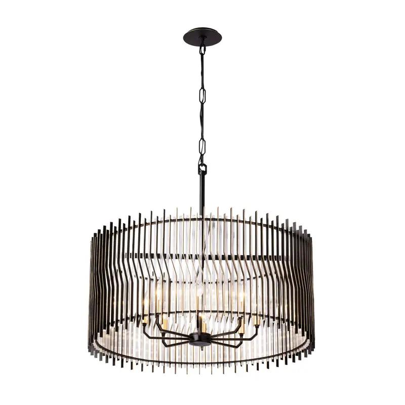 matte black/french gold pendant light