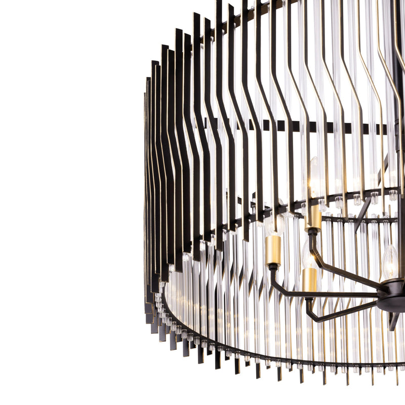 matte black/french gold pendant light