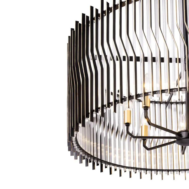 matte black/french gold pendant light