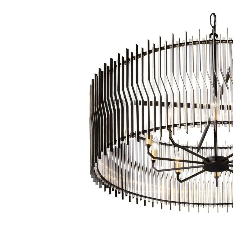 matte black/french gold pendant light