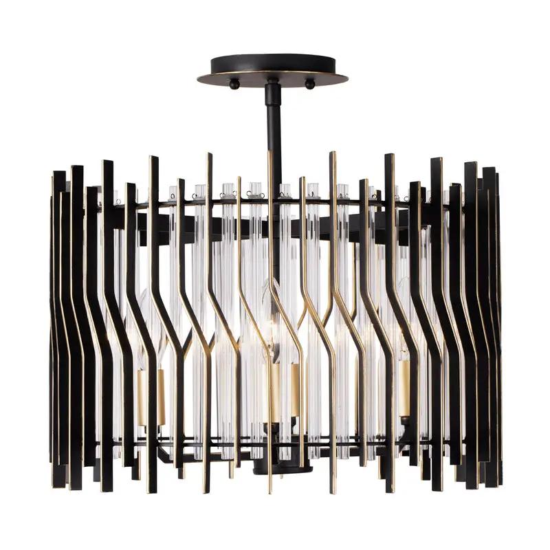 matte black/french gold ceiling mount light