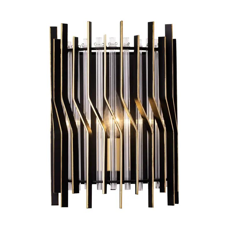 matte black/french gold wall mount light