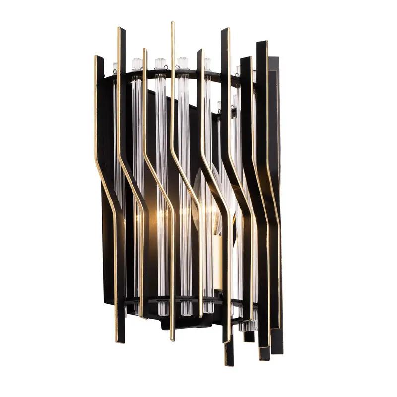 matte black/french gold wall mount light