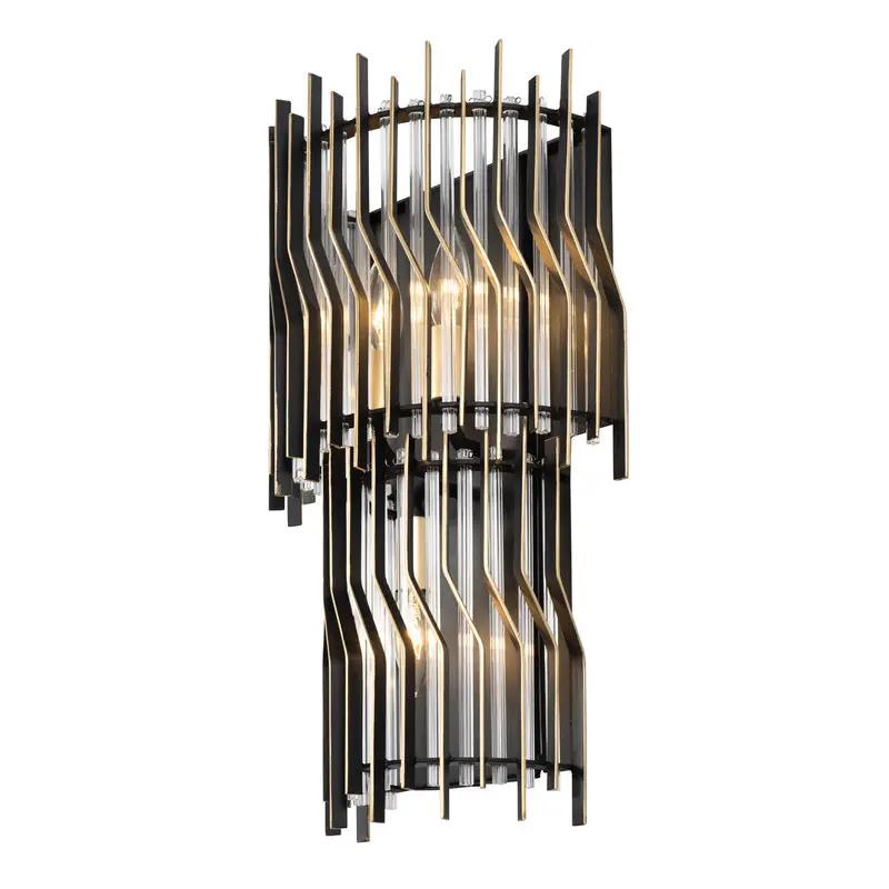 matte black/french gold wall mount light