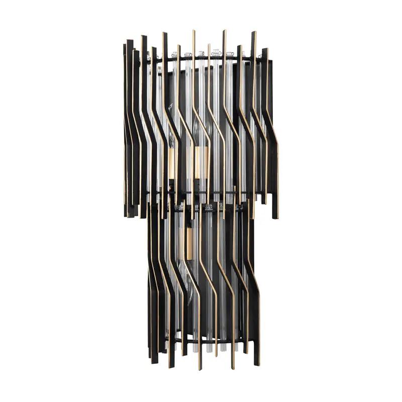 matte black/french gold wall mount light