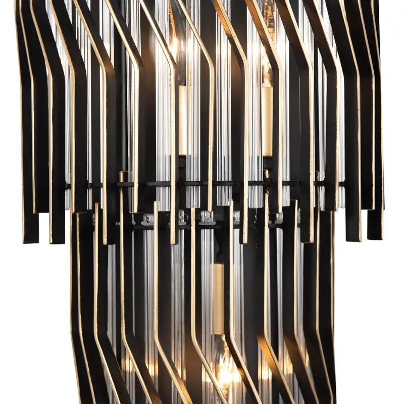 matte black/french gold wall mount light