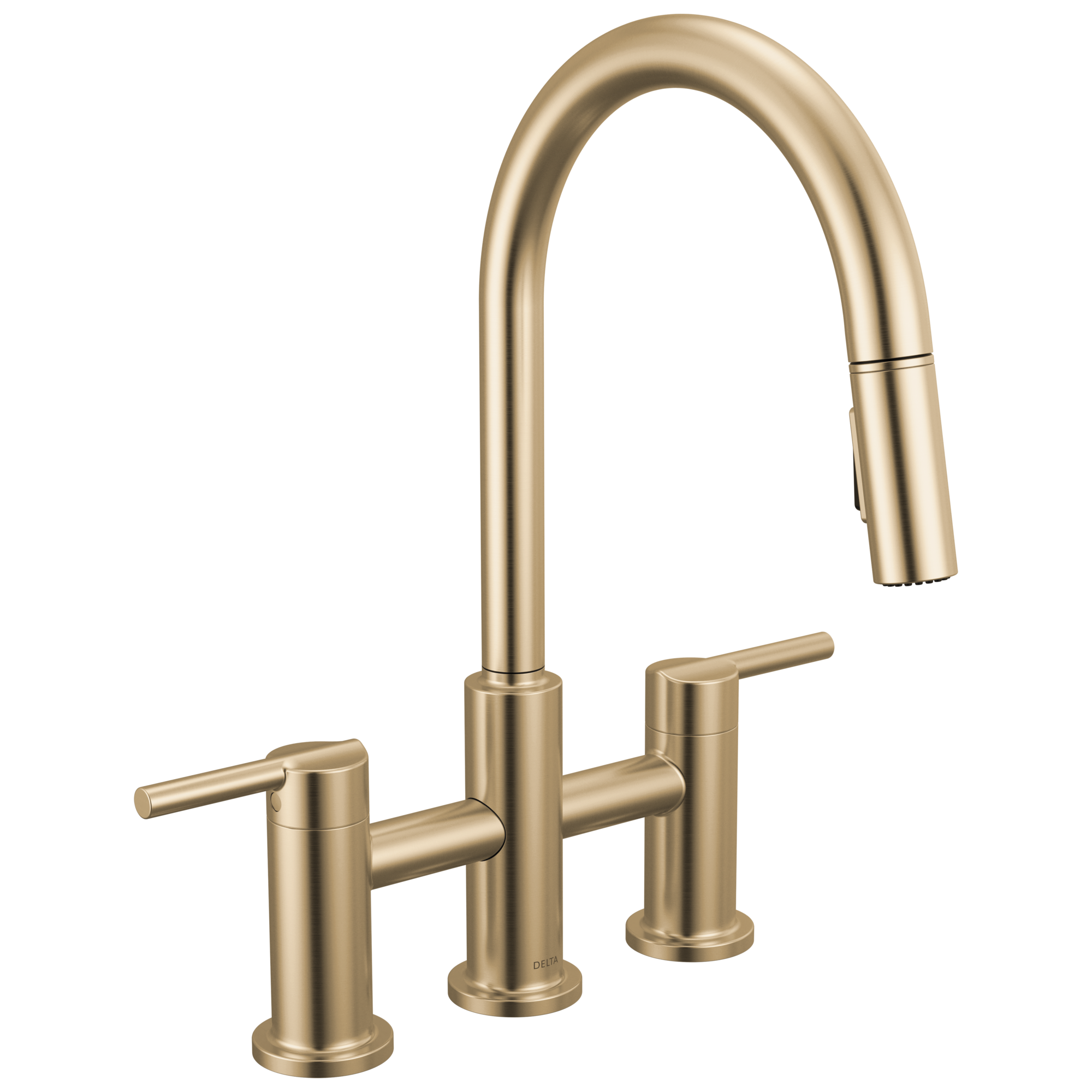 Delta Nicoli Two Handle Pull-Down Bridge Kitchen Faucet by Delta