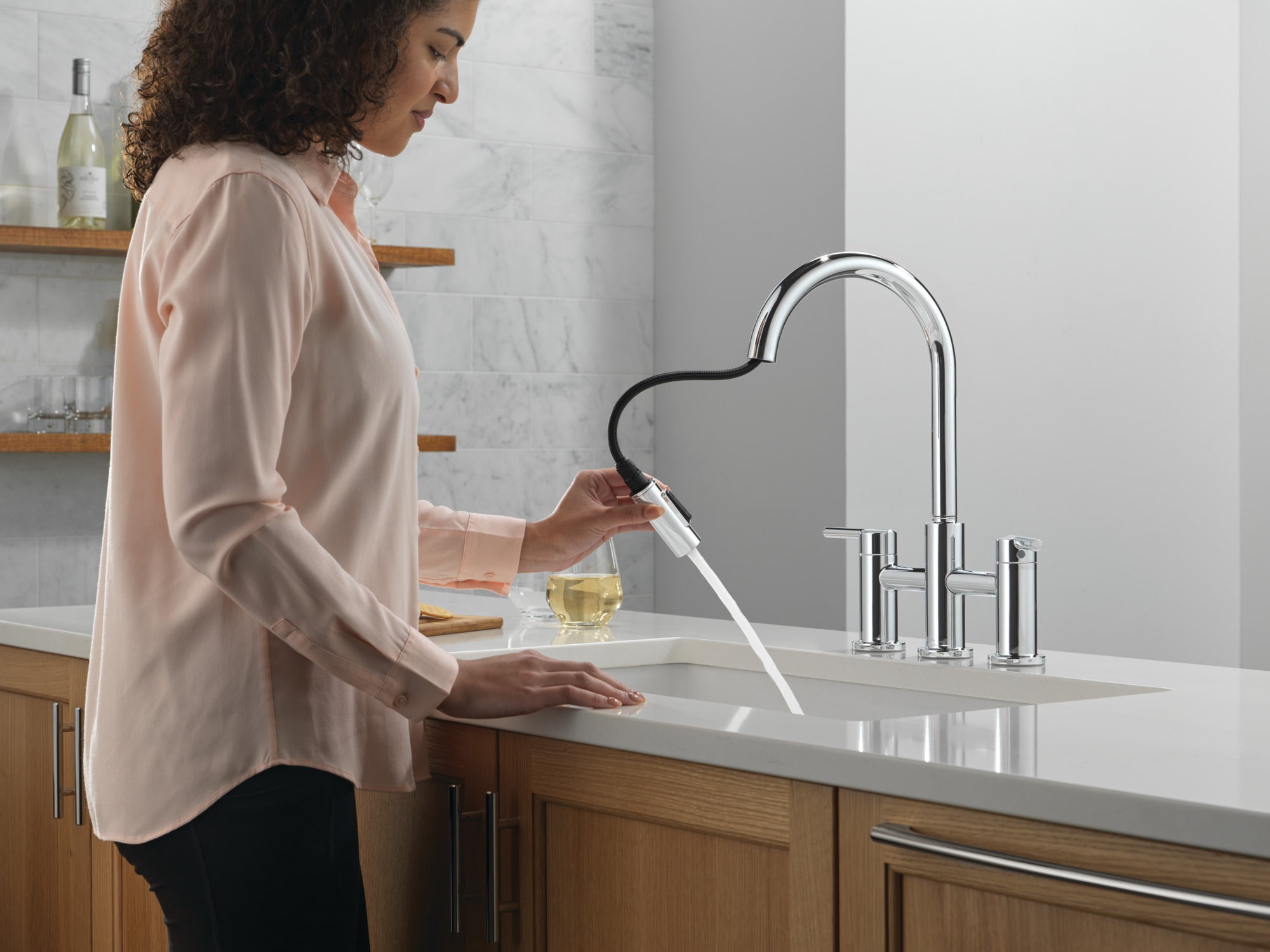 chrome kitchen faucet