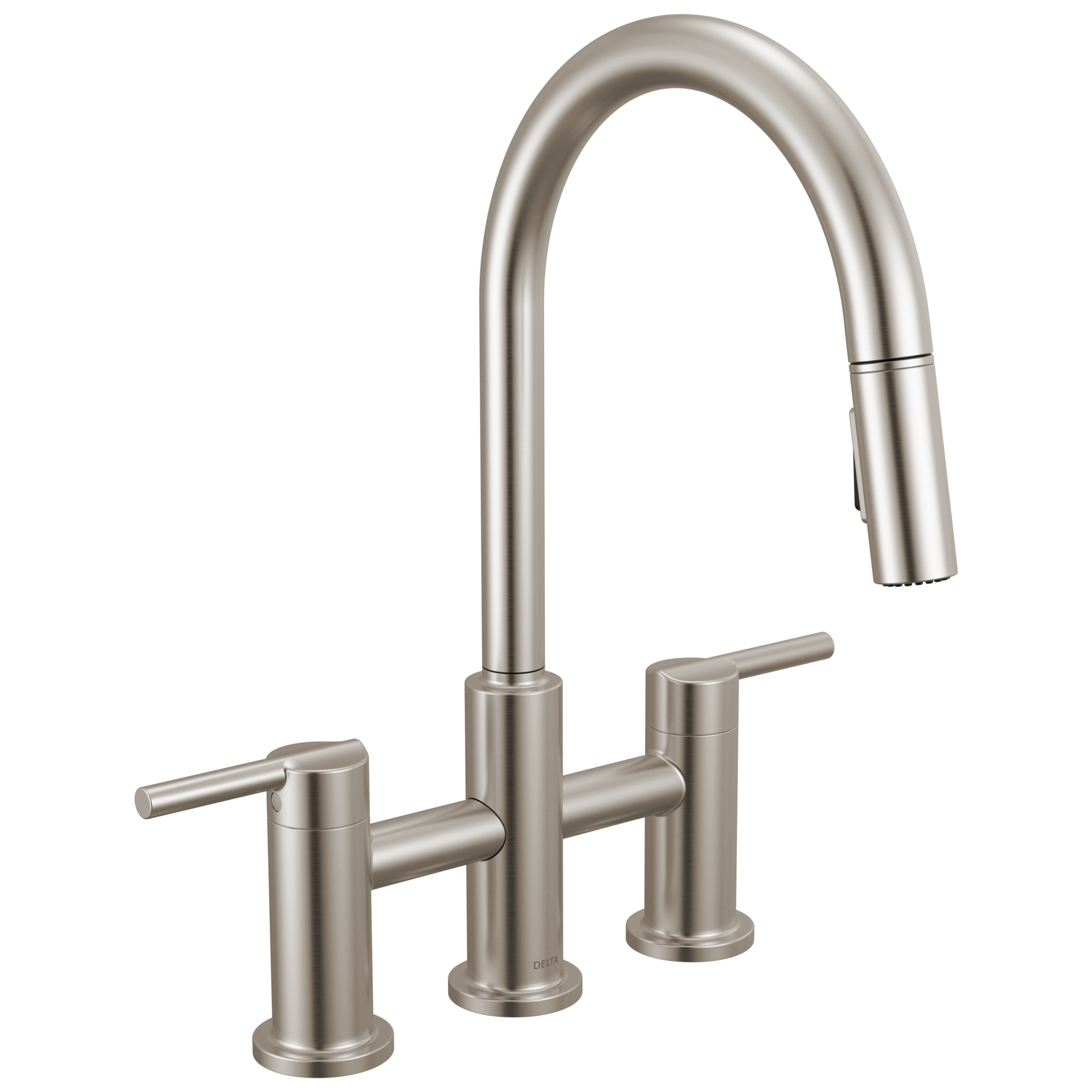 Delta Nicoli Two Handle Pull-Down Bridge Kitchen Faucet by Delta