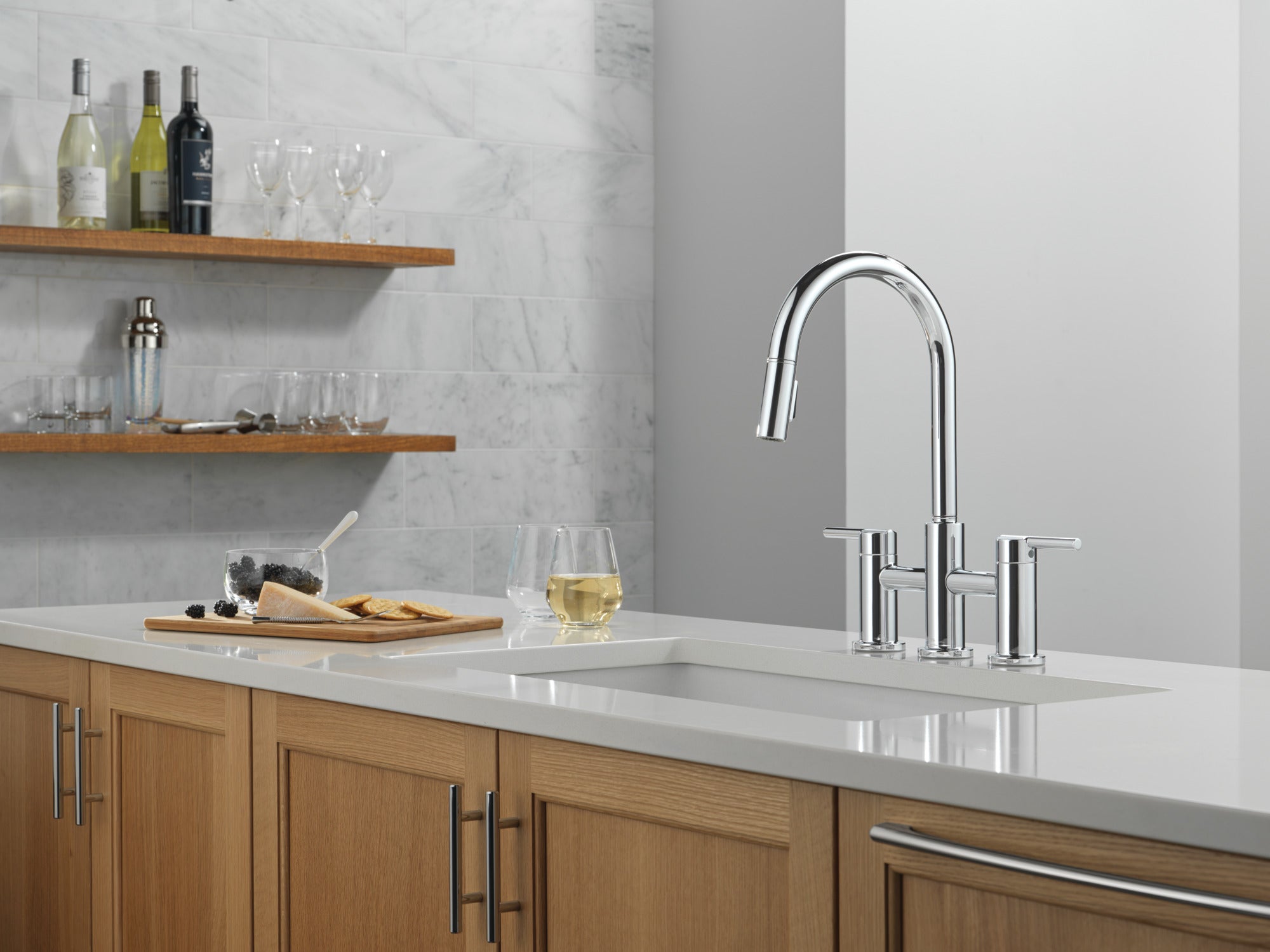 chrome kitchen faucet
