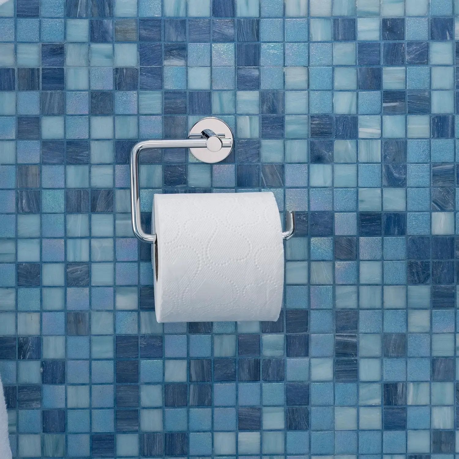 chromed toilet roll holder