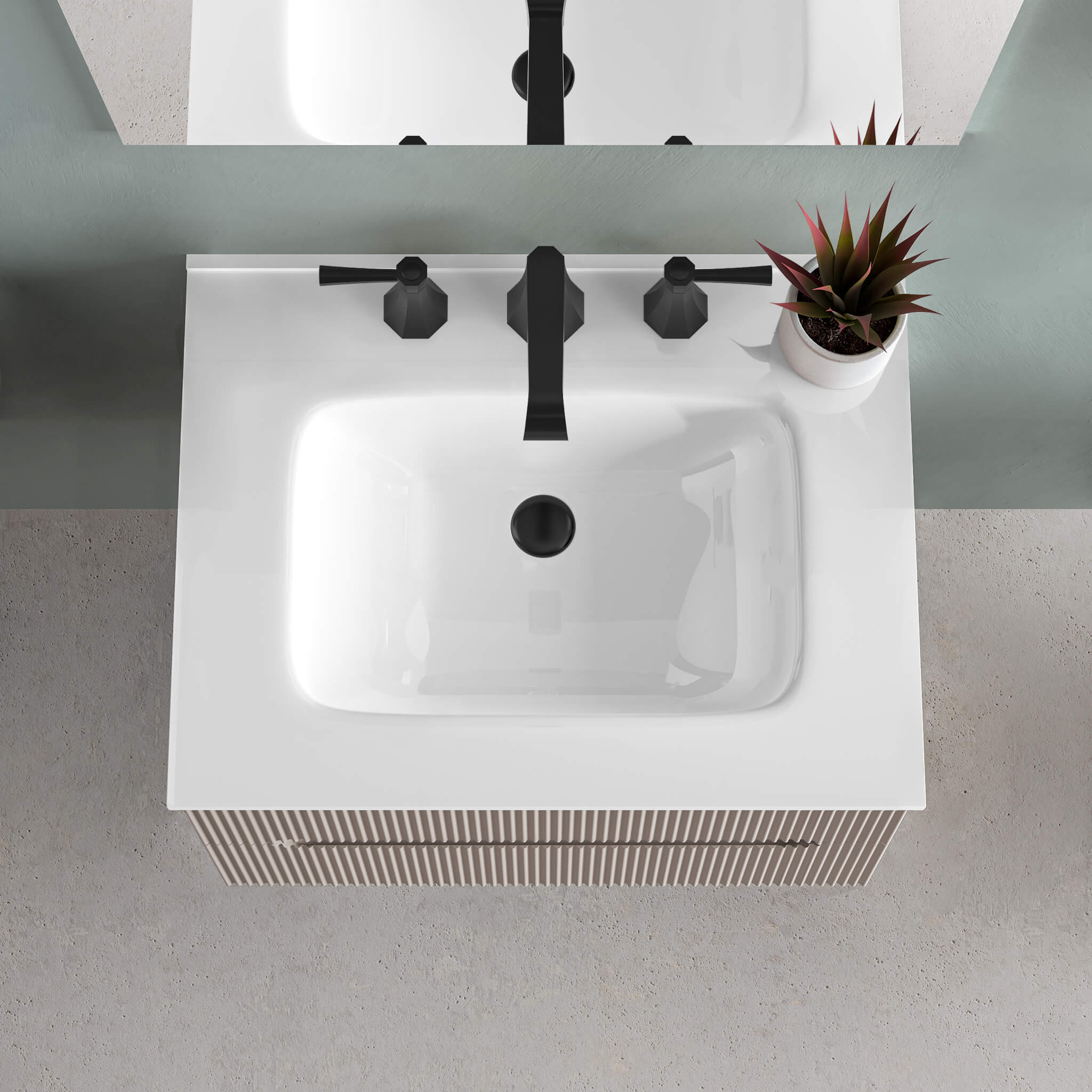white gloss vanity top