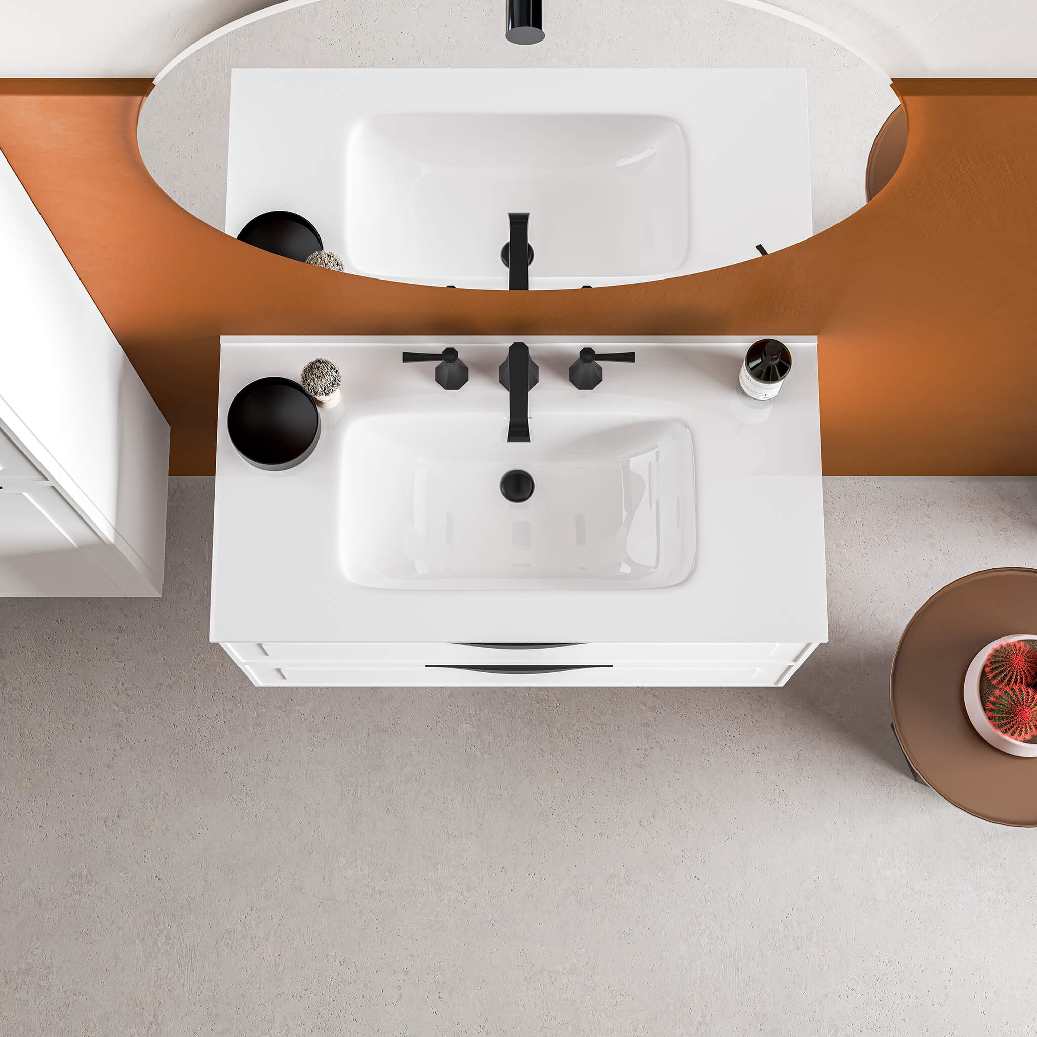 white gloss vanity top