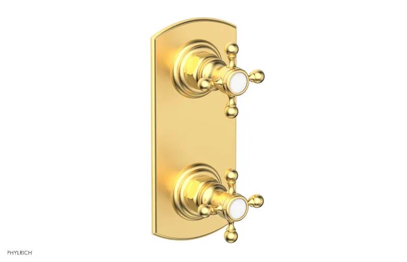 Phylrich HEX TRADITIONAL 1/2" Thermostatic Valve with Volume Control or Diverter Cross Handles by Phylrich